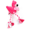 لعبة Pink Pet Bite Squeaky Plush Chew Flamingo Dog Rope Toy للمضغ