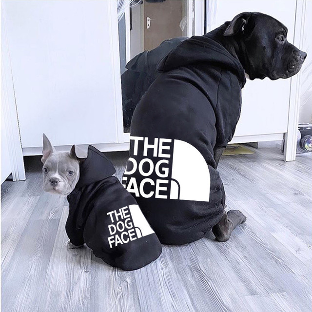 الجملة الفاخرة ذات العلامات التجارية الكلب الملابس سترة وجه الكلب سترة هوديي للحيوانات الأليفة