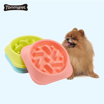 وعاء الحيوانات الأليفة حلوى اللون مكافحة بلع الكلب السلطانية بطيئة التغذية انتفاخ التفاعلية وقف الكلب السلطانية للأكل السريع