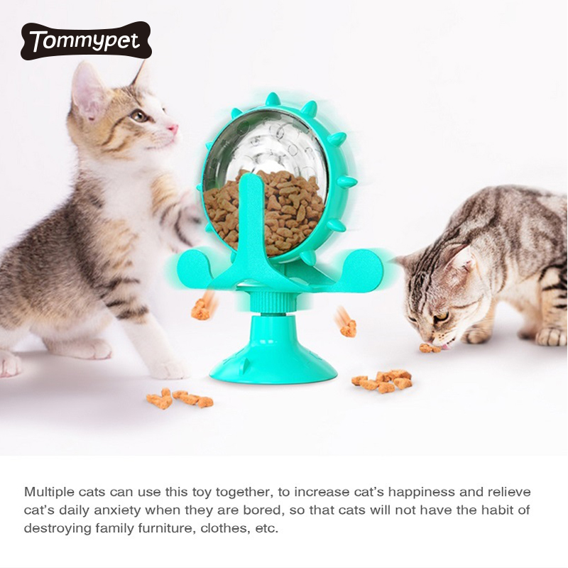 القرص الدوار التفاعلي بطيئة الطاعم تسرب الغذاء المدرب مضحك القط اللعب